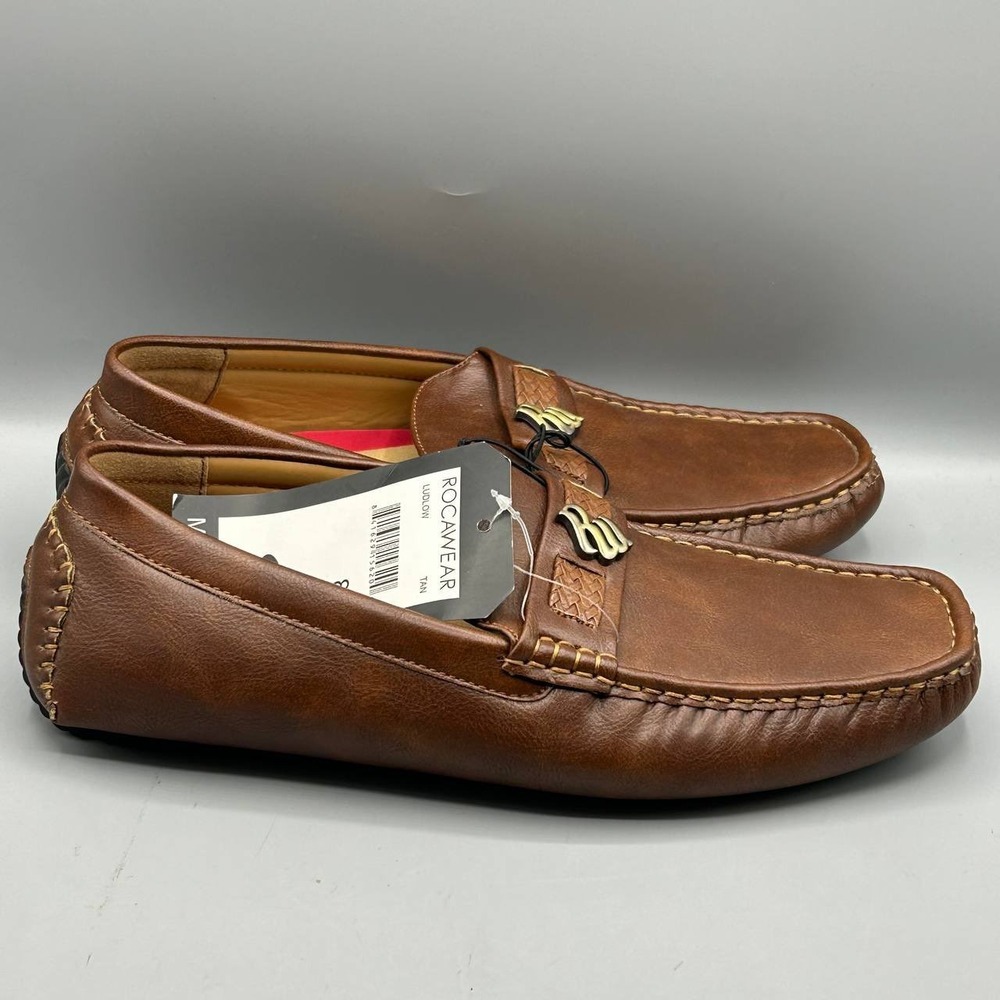 Rocawear‎ Ludlow Mens Tan Faux Leather Driving Loafers Shoes Size 8 NEW